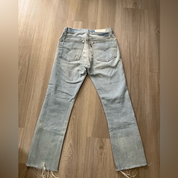Redone vintage levi’s 501 size 24 high rise straight cropped jeans - Picture 8 of 16